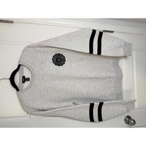 Forever 21 Gray Crewneck Sweatshirt with Black Stripes